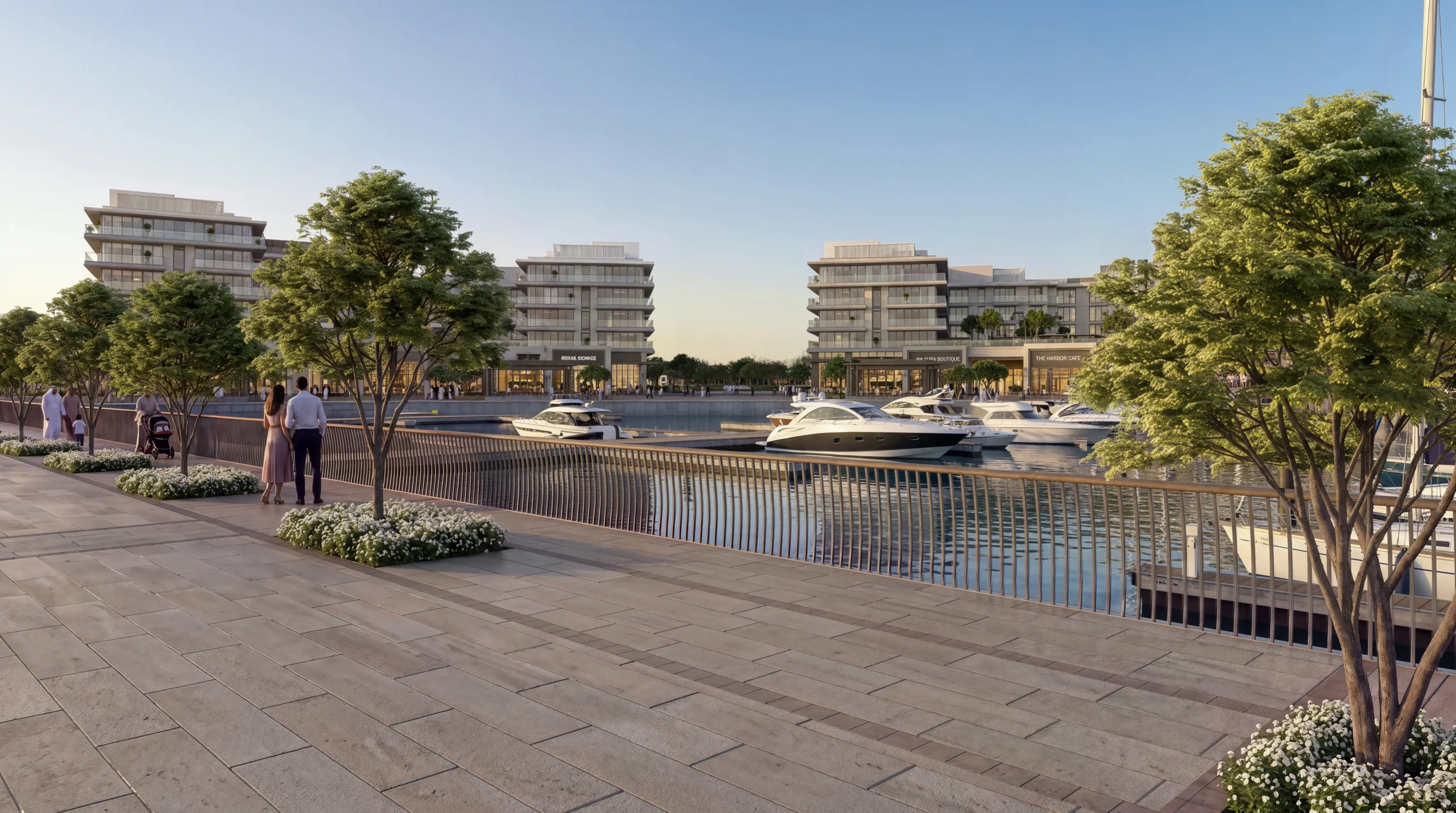 A waterfront promenade at Ramhan Marina